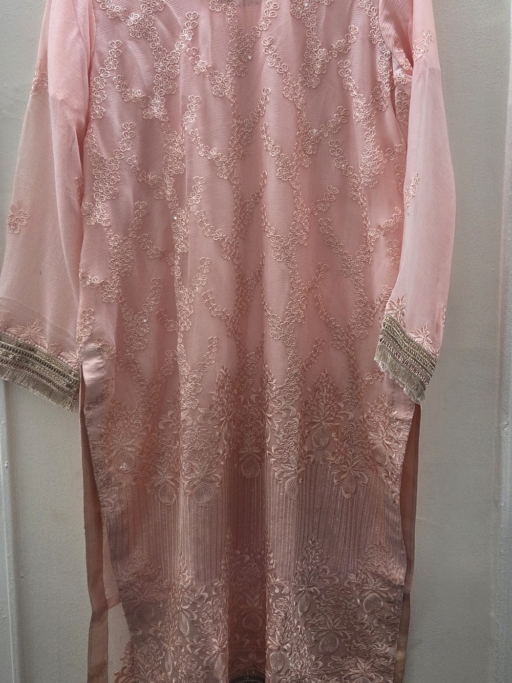 Embroidered Pastel Pink Traditional Tunic